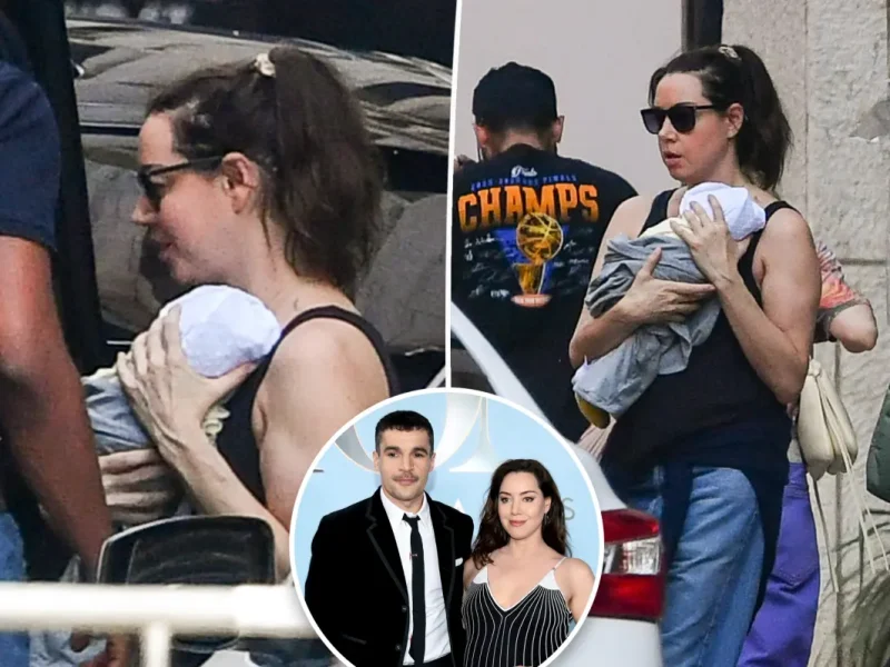 Aubrey Plaza é vista com o bebê recém-nascido pela primeira vez em Nova York