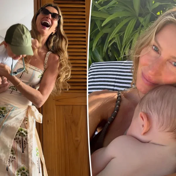 Gisele Bündchen publica foto rara do filho de 18 meses imitando treino da mãe: Que presente