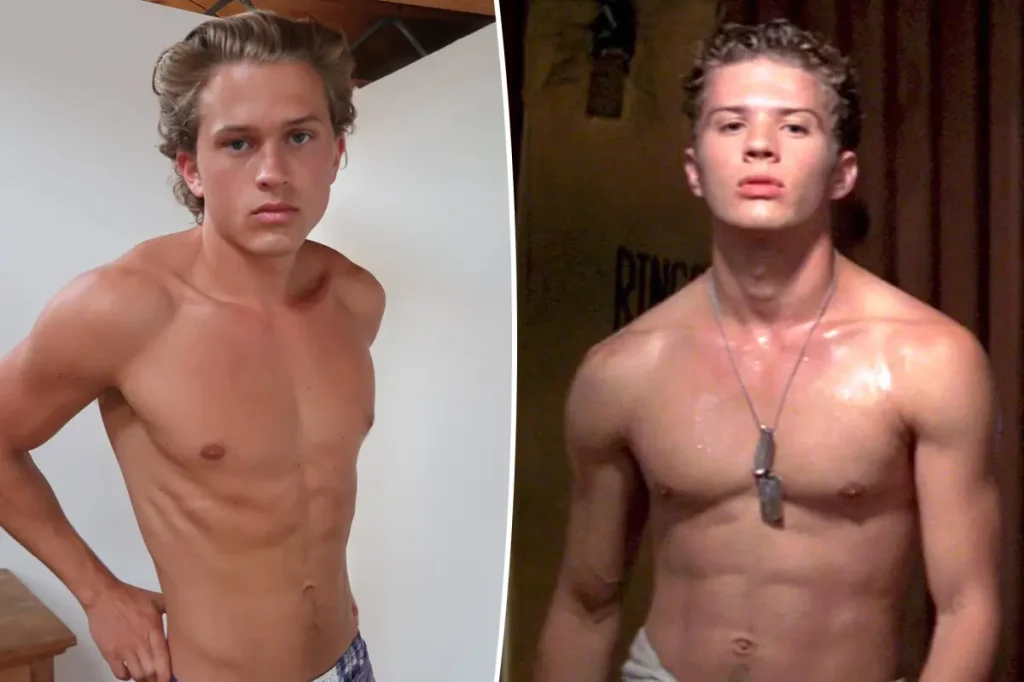 Filho de Reese Witherspoon e Ryan Phillippe posa sem camisa em ensaio e impressiona pela semelhança com o pai