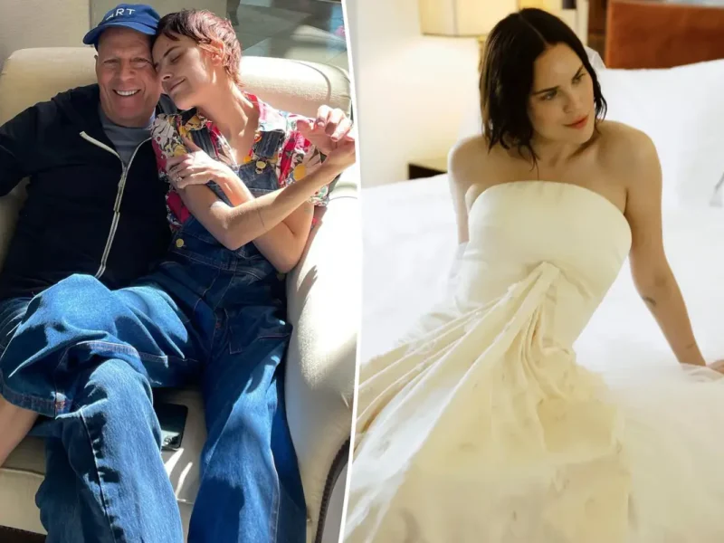 Bruce Willis aparece em foto ao lado da filha Tallulah e do genro Justin Acee durante casamento em Idaho