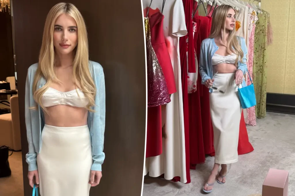 Emma Roberts personaliza bolsas de US$ 78 para madrinhas com iniciais do novo casamento