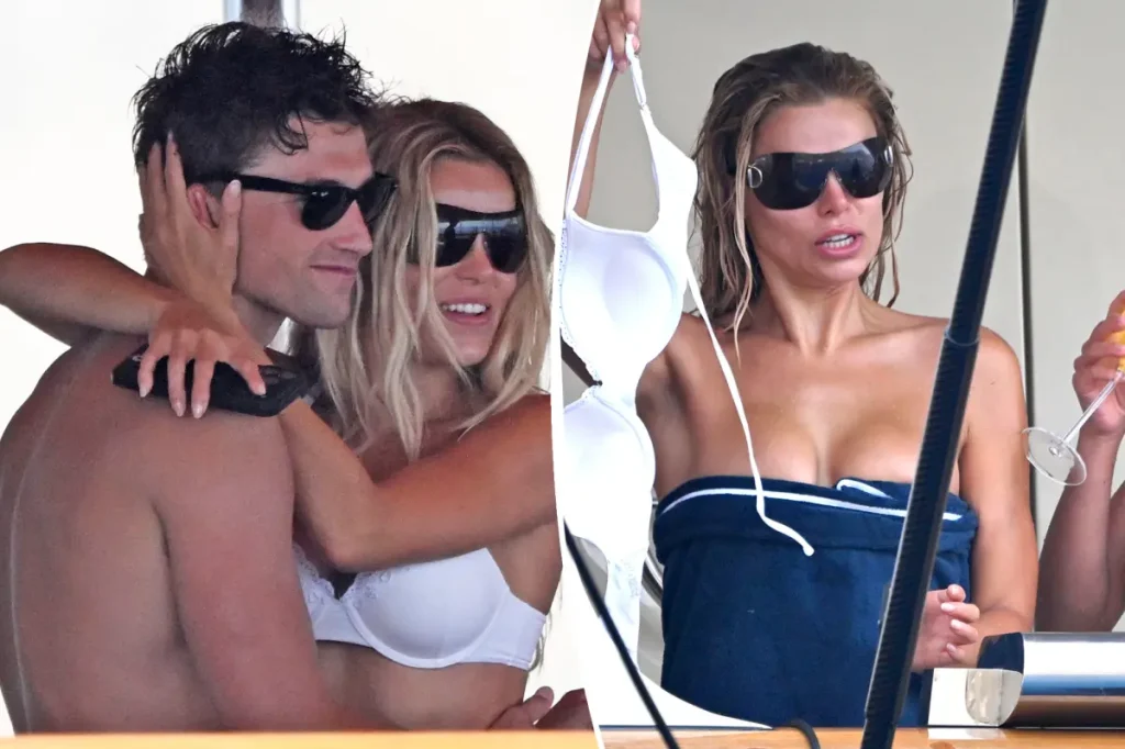 Brooks Nader curte iate de luxo em Positano e é flagrada sem parte do biquíni ao lado do modelo Jack Lumsden