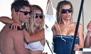 Brooks Nader curte iate de luxo em Positano e é flagrada sem parte do biquíni ao lado do modelo Jack Lumsden