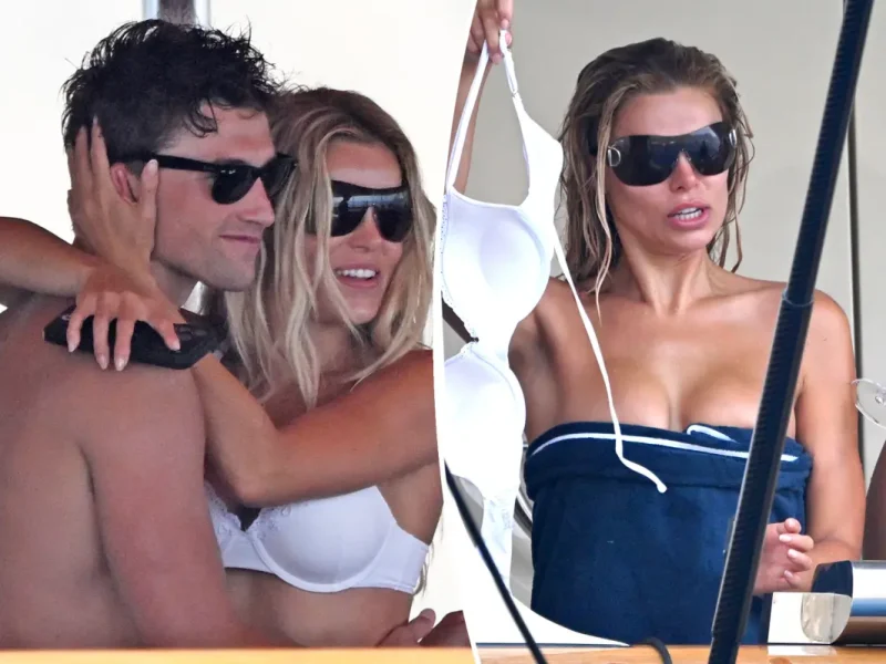 Brooks Nader curte iate de luxo em Positano e é flagrada sem parte do biquíni ao lado do modelo Jack Lumsden