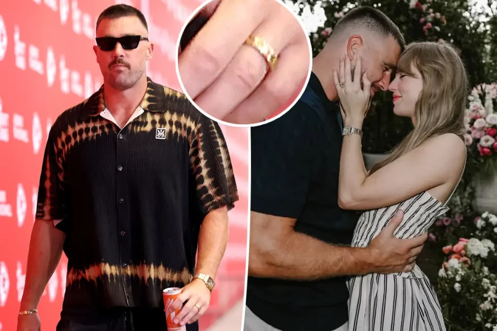 Travis Kelce exibe aliança de casamento antes de primeiro jogo dos Chiefs após casamento com Taylor Swift