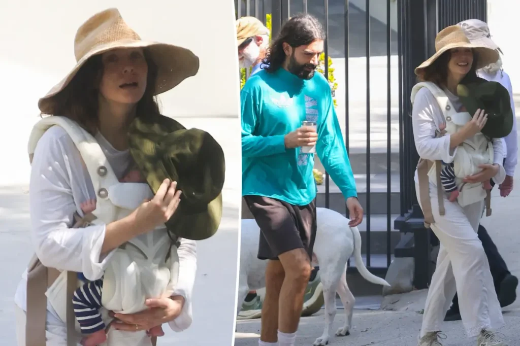 Elizabeth Olsen é vista com recém-nascido em passeio em Los Angeles