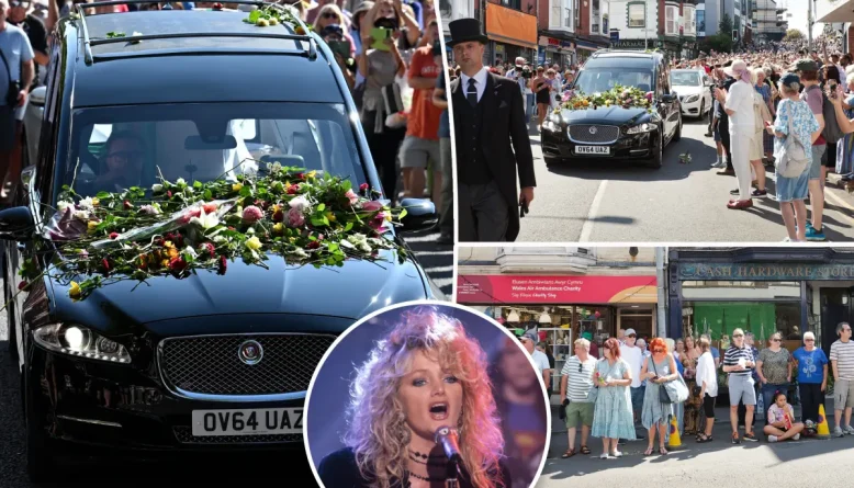 Fãs de Bonnie Tyler lotam ruas do País de Gales para homenagear a cantora em cortejo fúnebre