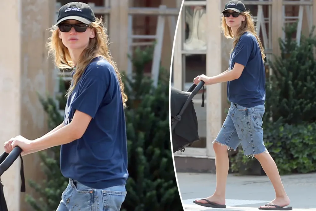 Jennifer Lawrence aposta em chinelos de US$ 40 vistos em Jennifer Aniston e Katie Holmes
