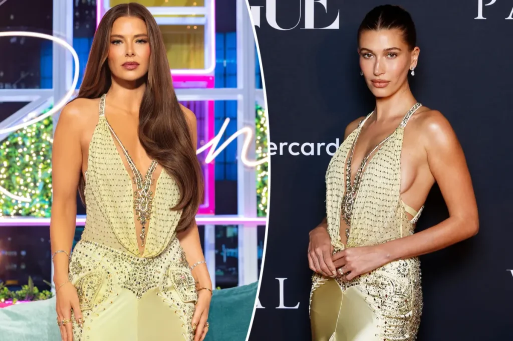 Ariana Madix usa vestido vintage da Versace desfilado por Hailey Bieber em reencontro de Love Island USA