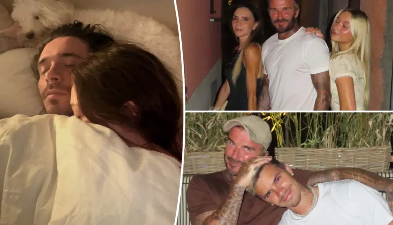 Brooklyn Beckham e Nicola Peltz postam fotos íntimas na cama enquanto David e Victoria posam em clima de harmonia familiar