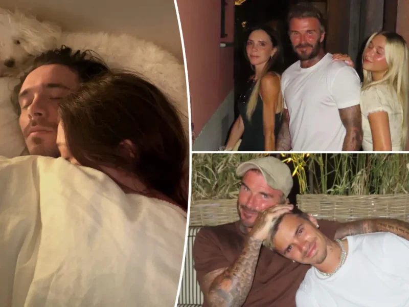 Brooklyn Beckham e Nicola Peltz postam fotos íntimas na cama enquanto David e Victoria posam em clima de harmonia familiar