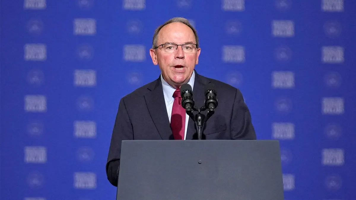Rep. Tom Tiffany speaks at a podium