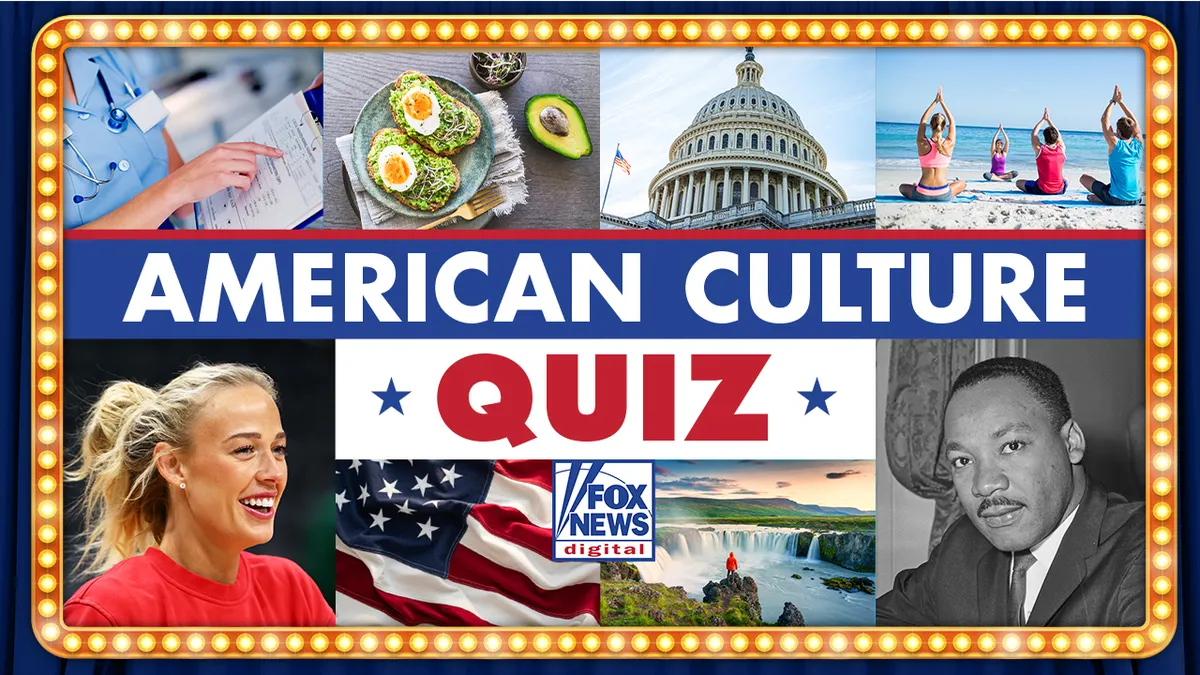American Culture Quiz, with variety of images displayed in grid