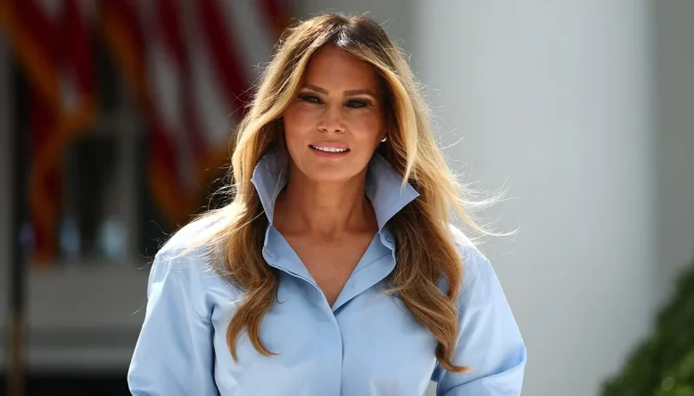 Melania Trump returns to White House Rose Garden for IndyCar race