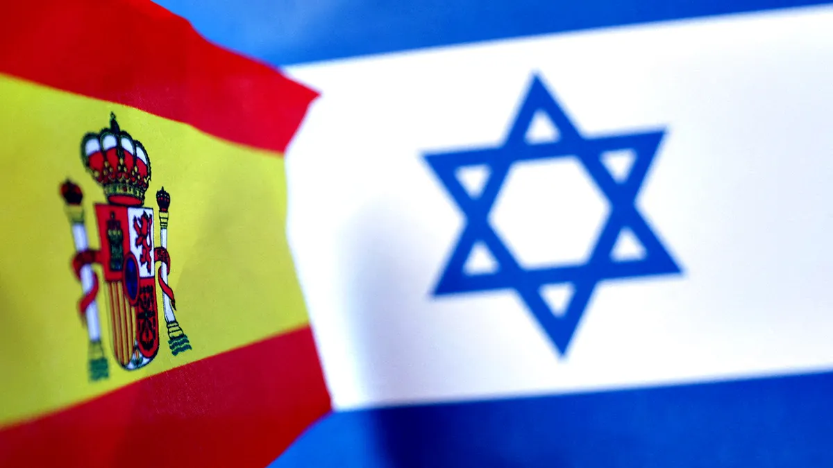 Spanish and Israeli flags
