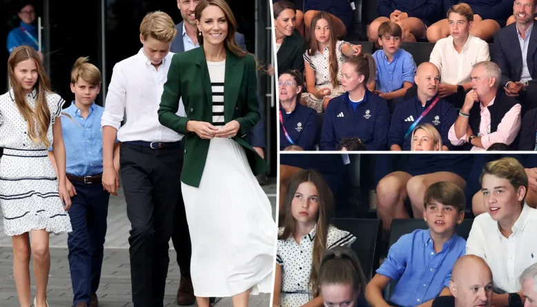 Príncipe William e Kate Middleton levam os três filhos a semifinais de netball nos Jogos da Commonwealth