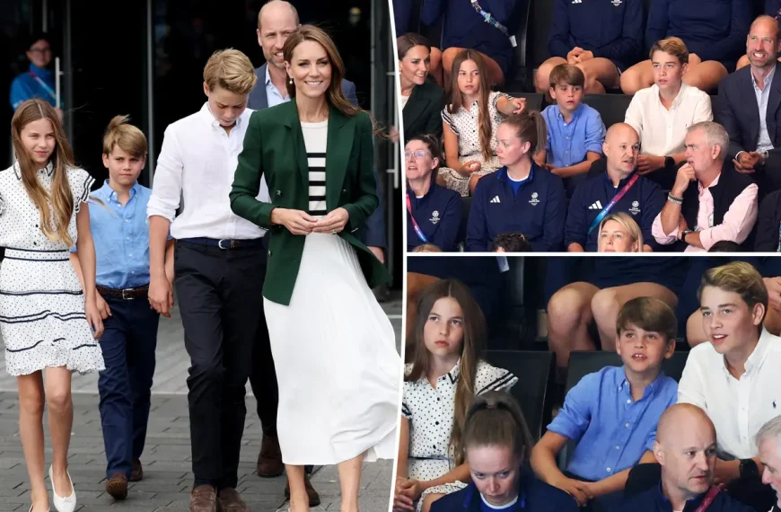 Príncipe William e Kate Middleton levam os três filhos a semifinais de netball nos Jogos da Commonwealth