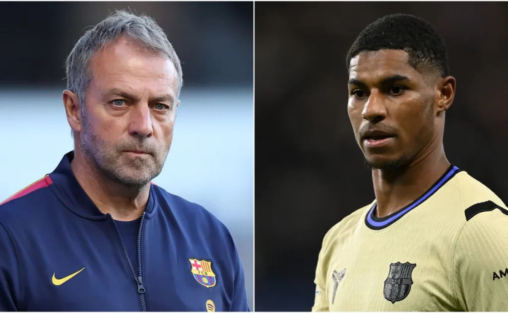 Flick lamenta saída de Rashford do Barcelona e projeta substituição com Gordon