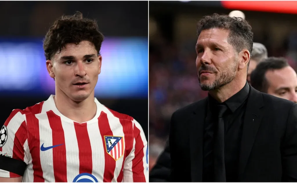 Julian Alvarez e Simeone terão reunião decisiva na segunda-feira para definir futuro no Atlético de Madrid