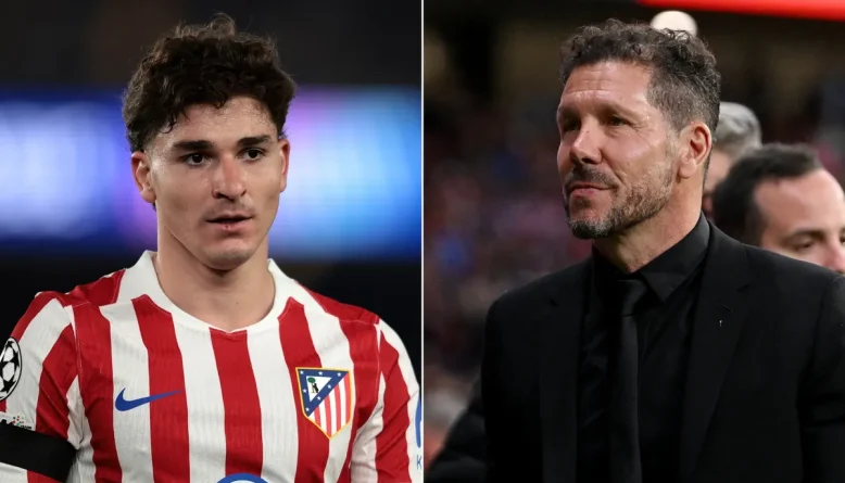 Julian Alvarez e Simeone terão reunião decisiva na segunda-feira para definir futuro no Atlético de Madrid