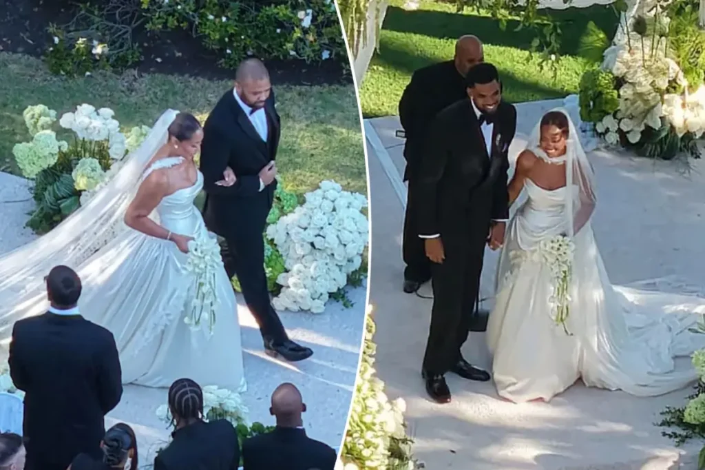 Jordyn Woods e Karl-Anthony Towns se casam em Malibu com vestido inspirado no glamour de Hollywood
