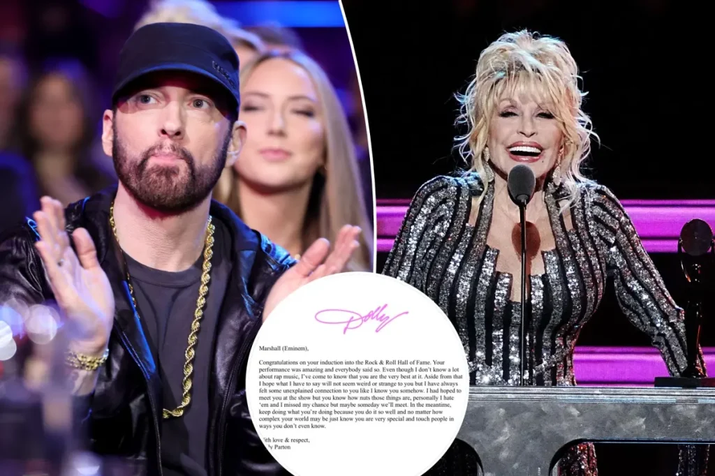 Eminem revela carta de Dolly Parton sobre conexão inexplicável entre eles