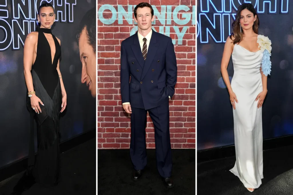 Dua Lipa, Callum Turner e Monica Barbaro brilham na estreia de One Night Only em Nova York