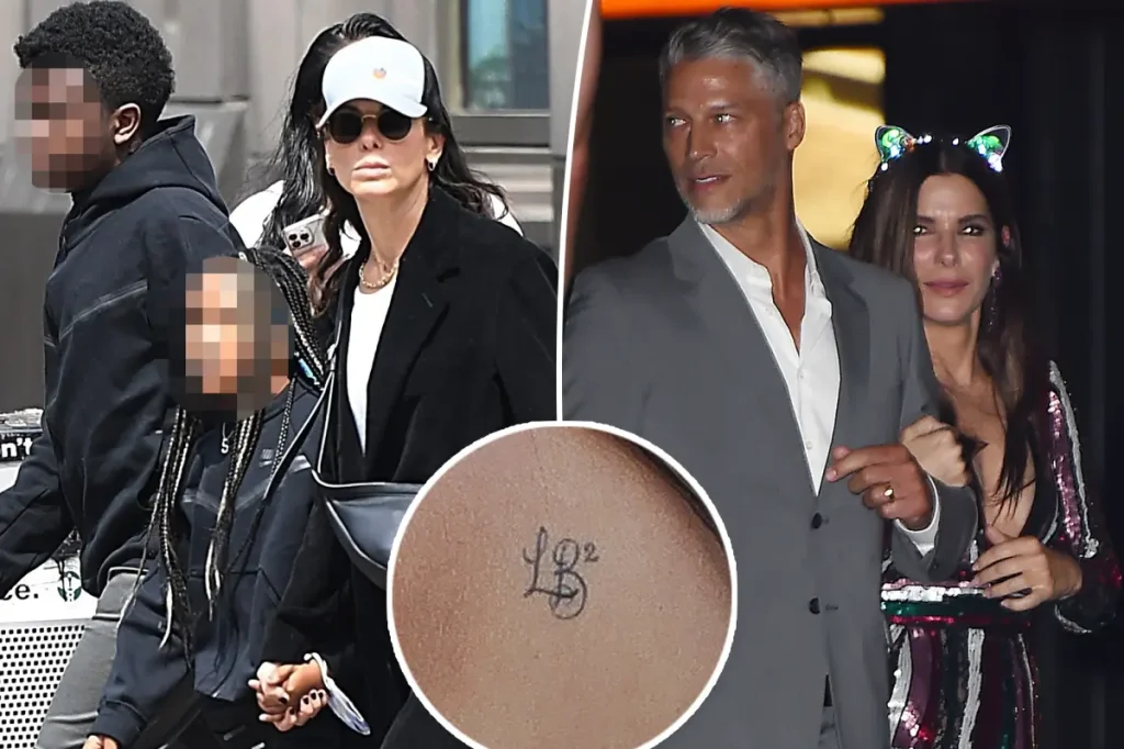 Sandra Bullock marca retorno às premiere com tatuagem em homenagem aos filhos