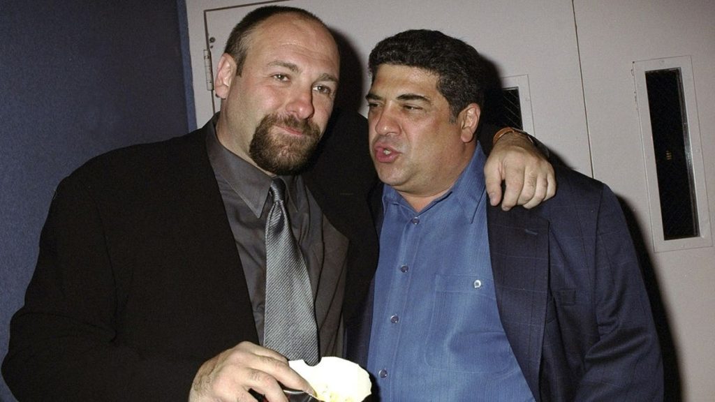 James Gandolfini and Vinny Pastore at the premiere of