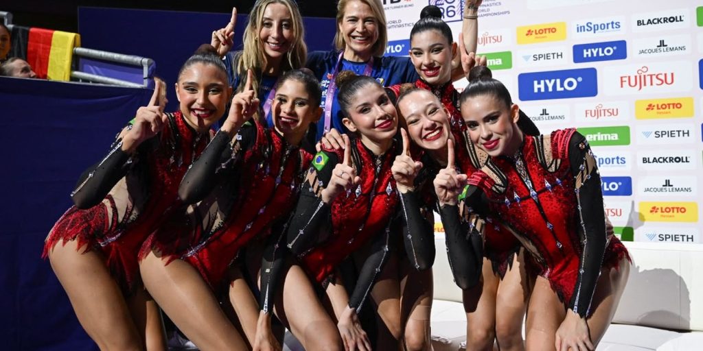 Brasil conquista dois ouros inéditos no Mundial de ginástica rítmica em Frankfurt