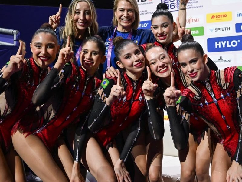 Brasil conquista dois ouros inéditos no Mundial de ginástica rítmica em Frankfurt