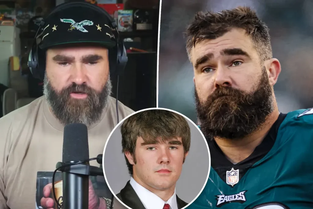 Jason Kelce relembra época sem barba e reage a fotos antigas: Sou eu mesmo?