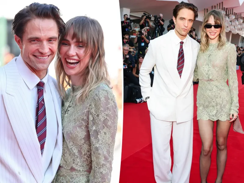 Robert Pattinson e Suki Waterhouse trocam beijos no Festival de Veneza