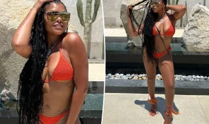 Taraji P. Henson exibe boa forma em ensaio de biquíni durante viagem ao México