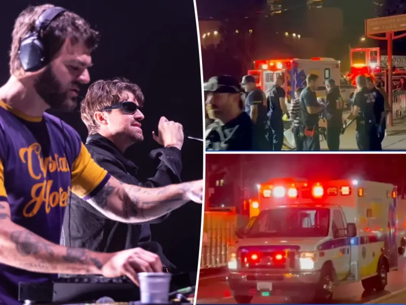 Fãs passam mal em show dos Chainsmokers na Califórnia e 14 são levados a hospitais