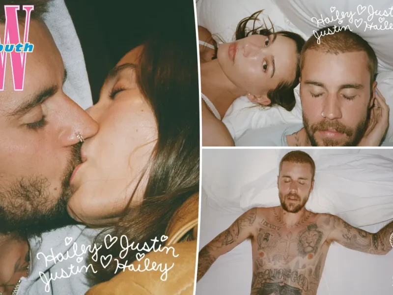 Justin e Hailey Bieber trocam carícias em ensaio íntimo para revista