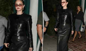 Selena Gomez troca o verão pelo couro em visual completo para jantar em Los Angeles