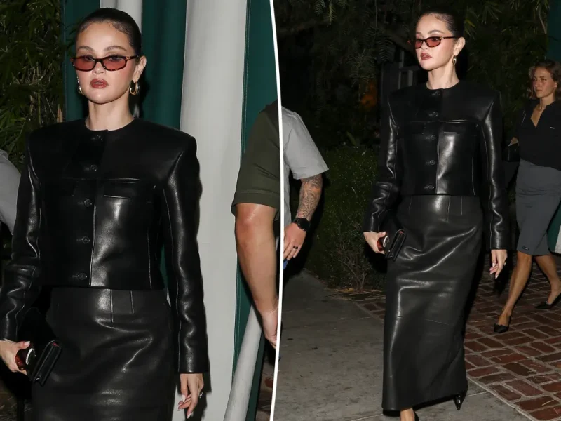 Selena Gomez troca o verão pelo couro em visual completo para jantar em Los Angeles