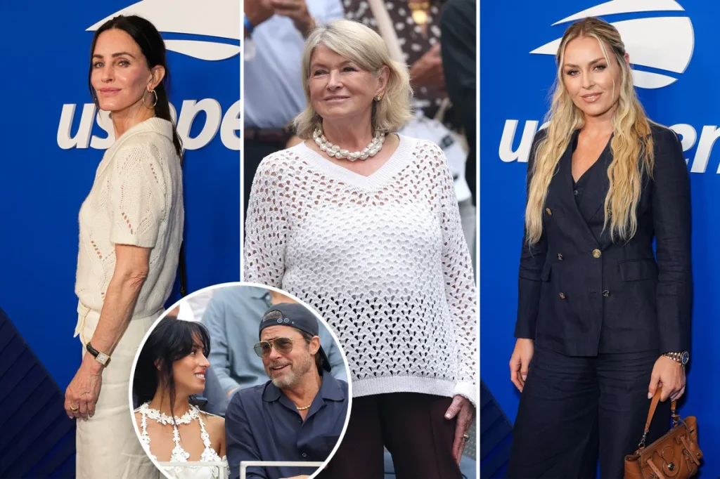 Brad Pitt, Courteney Cox e Martha Stewart marcam presença na final do US Open masculino
