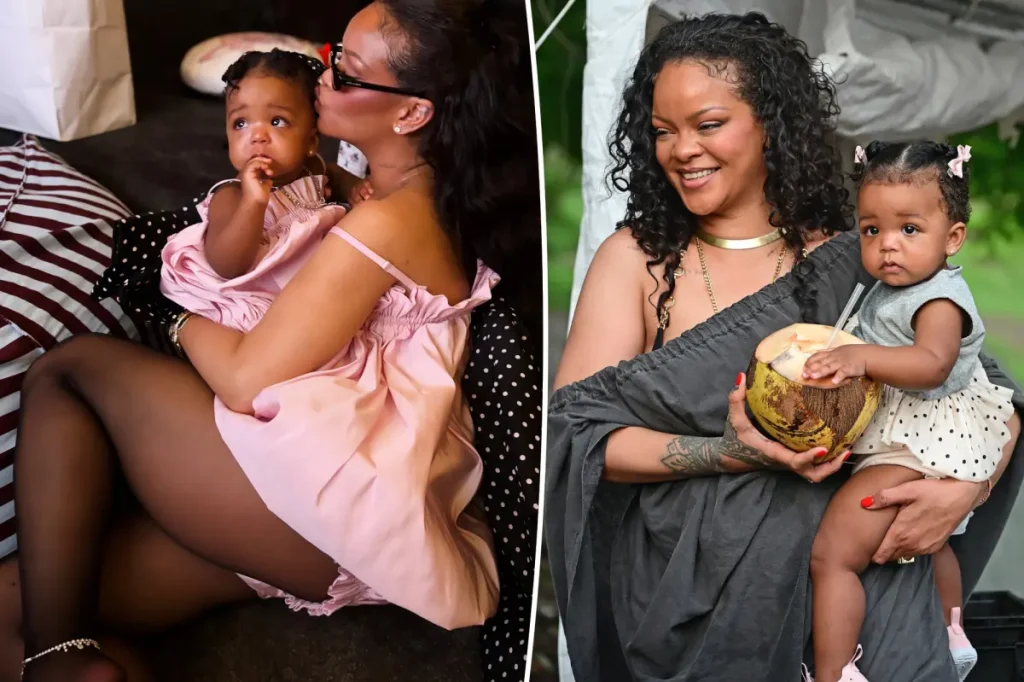 Rihanna celebra 1º aniversário da filha Rocki com festa em tons pastel