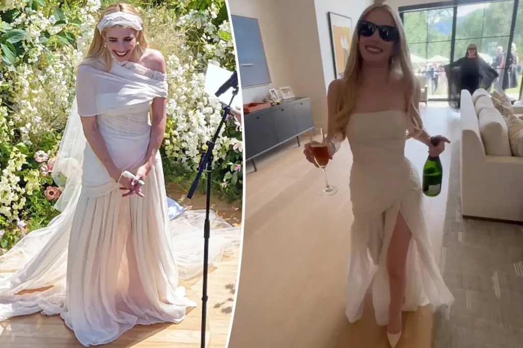 Emma Roberts diz não se arrepender de vestido de noiva estranho inspirado em boneca assombrada