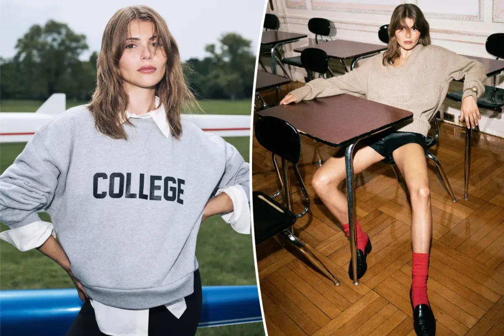 Reformation escala Olivia Jade para campanha de outono e ironiza escândalo de admissões com moletom college
