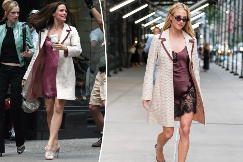 Lili Reinhart recria looks clássicos de comédias românticas em divulgação de novo filme