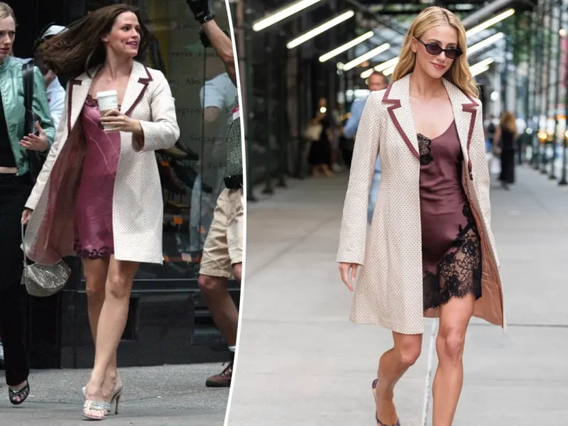 Lili Reinhart recria looks clássicos de comédias românticas em divulgação de novo filme