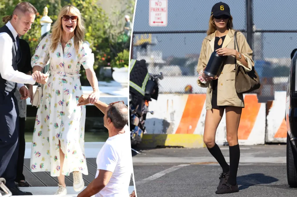 Tênis elegantes ganham espaço no visual de celebridades como Bella Hadid e Laura Dern
