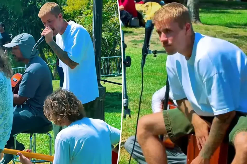 Justin Bieber faz apresentação surpresa em parque de Los Angeles