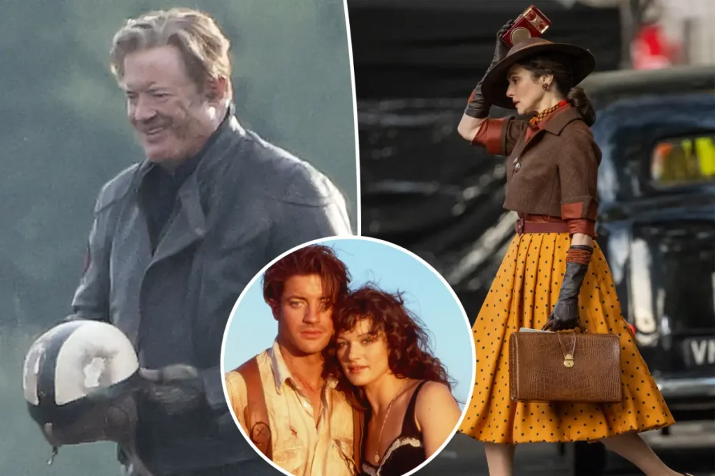 Brendan Fraser e Rachel Weisz são vistos juntos no set de A Múmia 4
