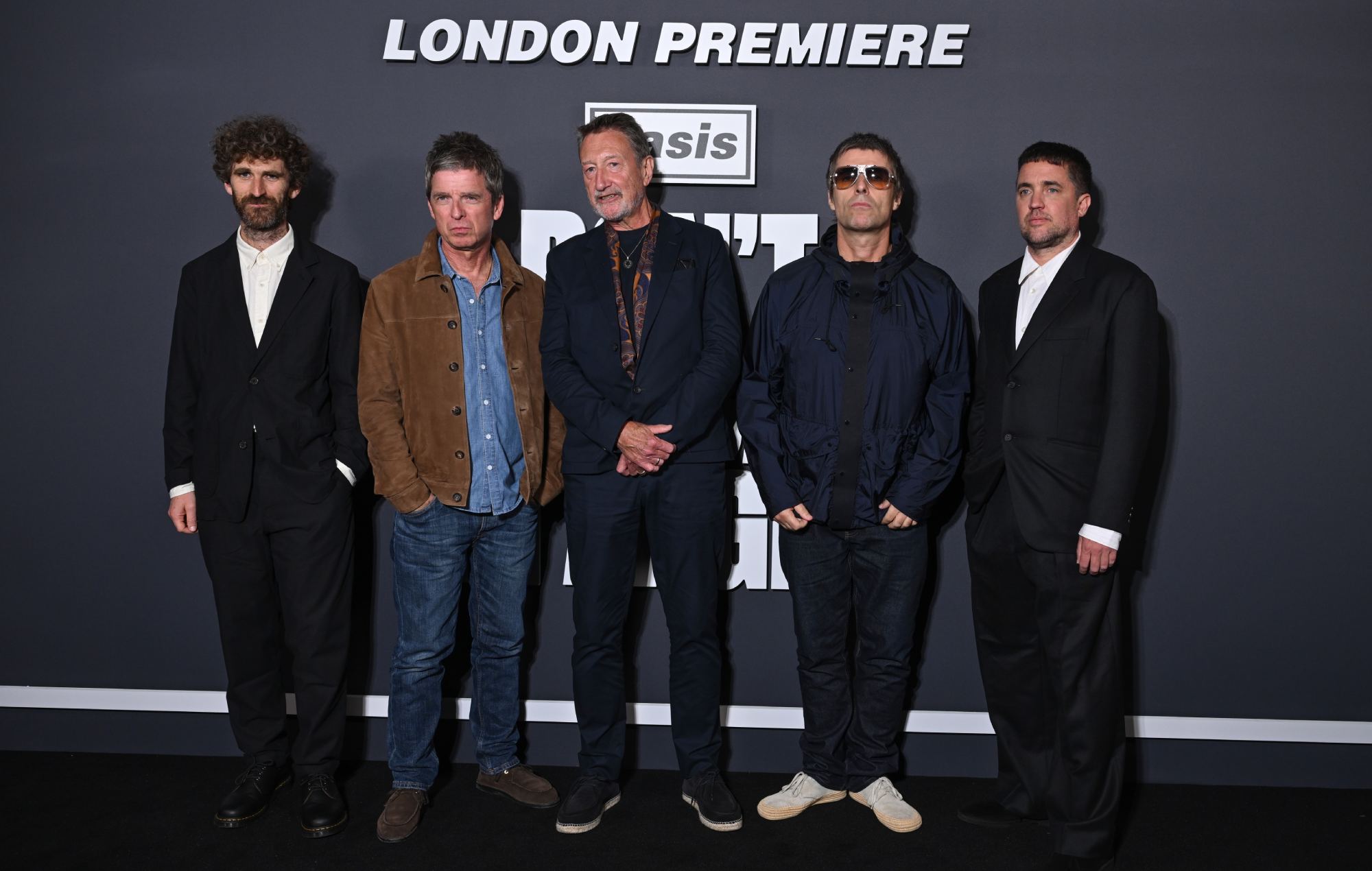 Will Lovelace, Noel Gallagher, Steven Knight, Liam Gallagher and Dylan Southern attend the UK Premiere of