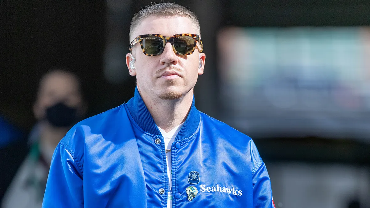 Macklemore at a Seattle Seahawks game in September 2021.