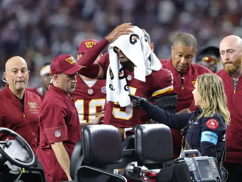 Jayden Daniels expected back within a month as Commanders rule out surgery on dislocated elbow
